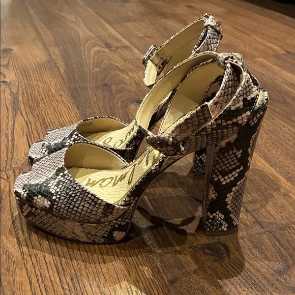 Sam Edelman Snakeskin Platform Heels - Picture 3 of 7